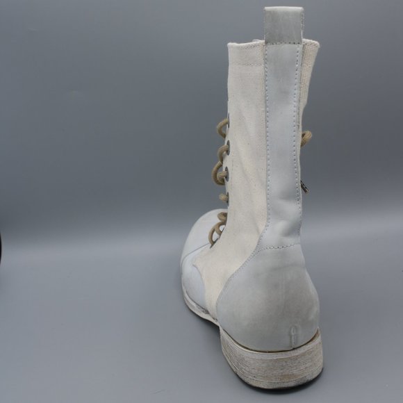 Diesel White Leather Boots Women Size 6/7 - Picture 6 of 11